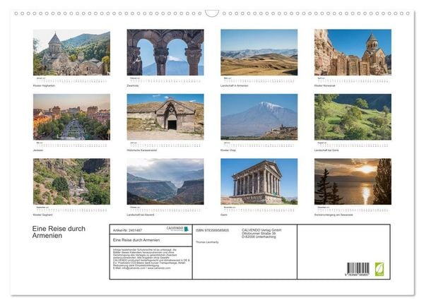 Produktbild: Eine Reise durch Armenien (Wandkalender 2027 DIN A2 quer), CALVENDO Monatskalender