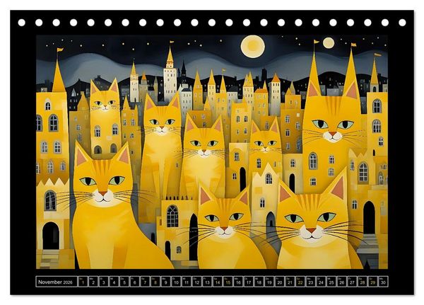 Produktbild: Schnurrendes Katzenget&uuml;mmel (Tischkalender 2026 DIN A5 quer), CALVENDO Monatskalender