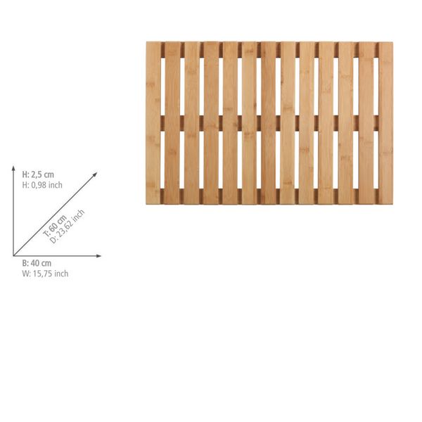 Produktbild: Baderost Mod. Indoor & Outdoor Bambus, 40 x 60 cm, mit rutschhemmender Unterseite