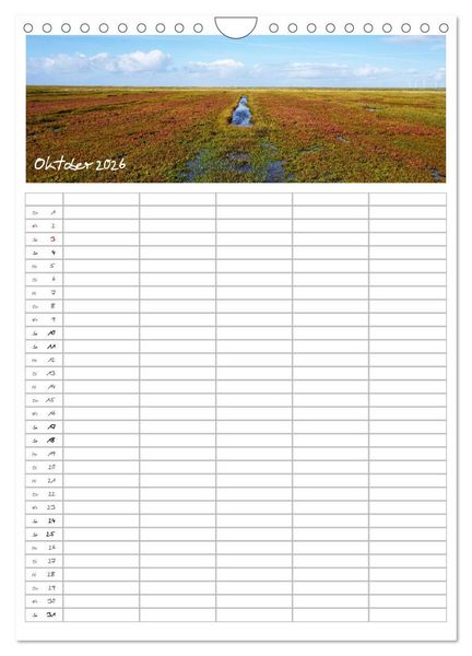Produktbild: Nordfriesland - Familienplaner (Wandkalender 2026 DIN A4 hoch), CALVENDO Monatskalender