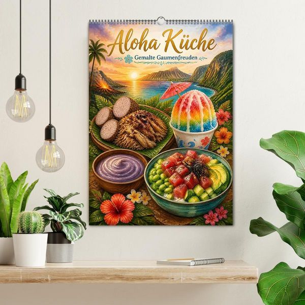 Produktbild: Aloha K&uuml;che - Gemalte Gaumenfreuden (Wandkalender 2027 DIN A2 hoch), CALVENDO Monatskalender