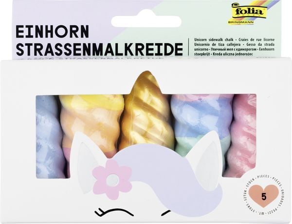 Produktbild: Einhorn Straßenmalkreide, 5 Stück à 35g, farbig sortiert