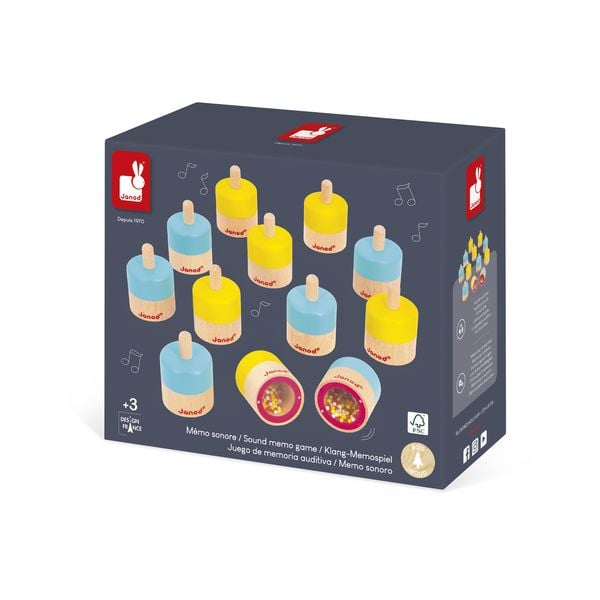 Produktbild: H&ouml;r-Memo-Spiel ab 3 Jahren mit 6 Klangpaaren aus Holz