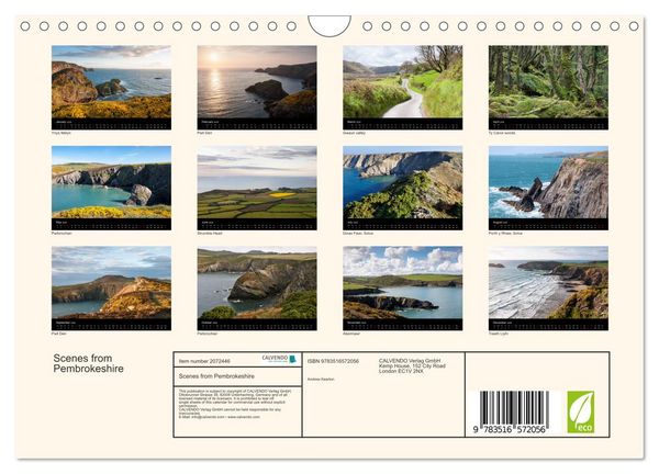 Produktbild: Scenes from Pembrokeshire (Wall Calendar 2026 DIN A4 landscape), CALVENDO 12 Month Wall Calendar