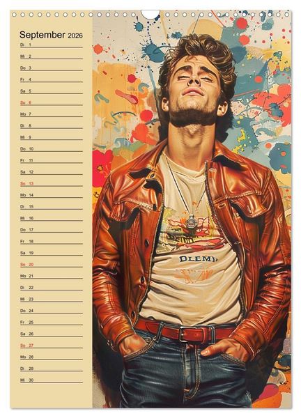 Produktbild: Verwegene Jungs. Pin-up-M&auml;nner im Stil der 50er Jahre (Wandkalender 2026 DIN A3 hoch), CALVENDO Monatskalender