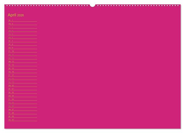 Produktbild: Bastel-Geburtstagskalender pink / Geburtstagskalender (Wandkalender 2026 DIN A2 quer), CALVENDO Monatskalender