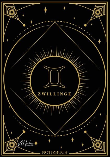 Produktbild: Edles Notizbuch Sternzeichen Zwillinge | Designed by Alfred Herler
