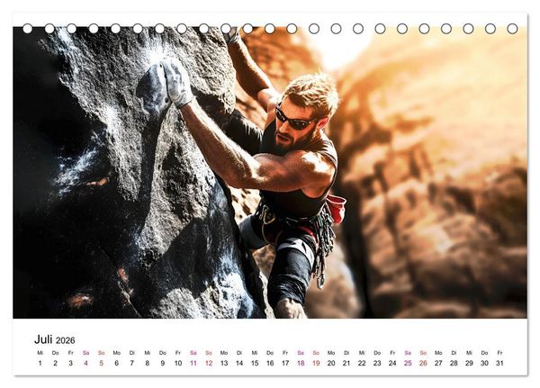 Produktbild: Klettern - die H&ouml;henangst &uuml;berwinden (Tischkalender 2026 DIN A5 quer), CALVENDO Monatskalender