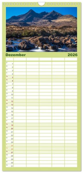 Produktbild: Familienplaner 2026 - Raue Sch&ouml;nheit - Isle of Skye mit 5 Spalten (Wandkalender, 21 x 45 cm) CALVENDO