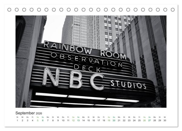 Produktbild: New York in schwarz weiss (Tischkalender 2026 DIN A5 quer), CALVENDO Monatskalender