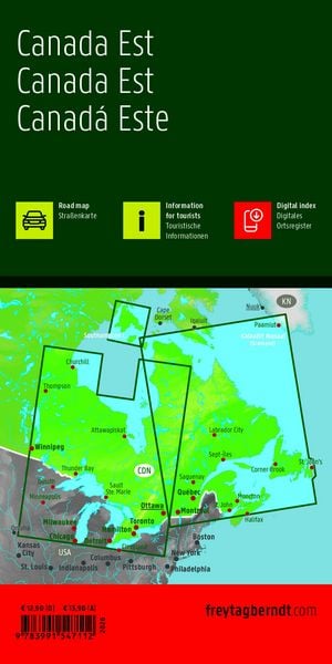 Produktbild: freytag & berndt Stra&szlig;enkarte Kanada Ost 1:1,8 Mio.