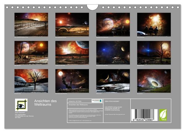 Produktbild: Ansichten des Weltraums (Wandkalender 2026 DIN A4 quer), CALVENDO Monatskalender