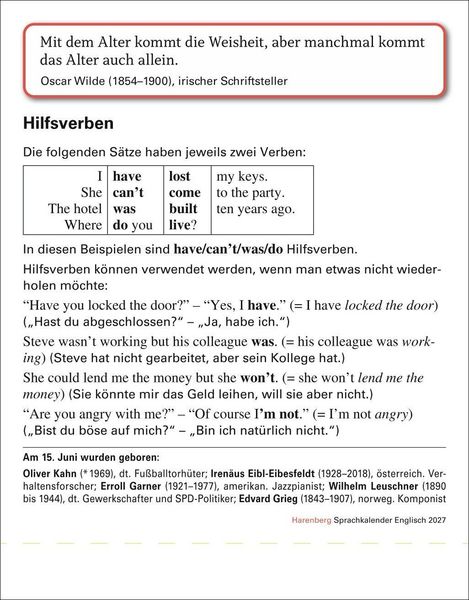 Produktbild: Englisch Sprachkalender 2027 - Englisch lernen leicht gemacht - Tagesabrei&szlig;kalender