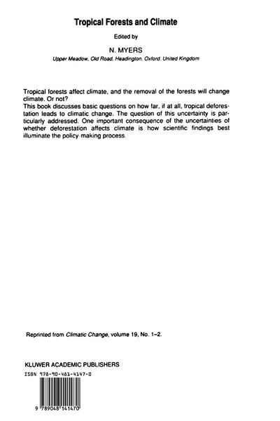 Produktbild: Tropical Forests and Climate