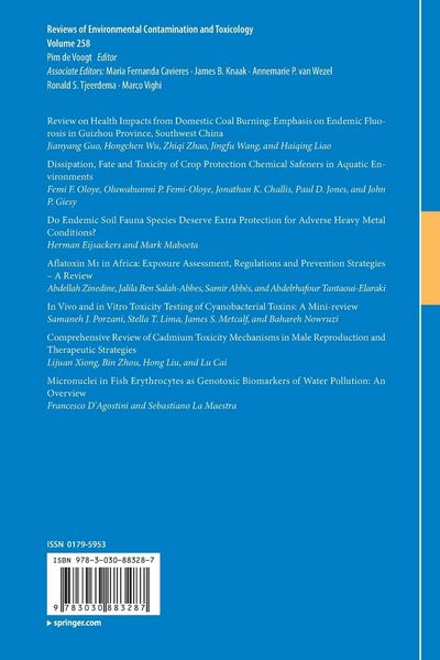 Produktbild: Reviews of Environmental Contamination and Toxicology Volume 258