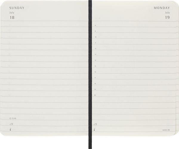 Produktbild: Moleskine 12 Monate Tagesnotizkalender 2027, P/A6, 1 Tag = 1 Seite, Weicher Einband, Schwarz