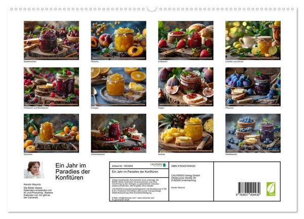 Produktbild: Ein Jahr im Paradies der Konfit&uuml;ren (hochwertiger Premium Wandkalender 2026 DIN A2 quer), Kunstdruck in Hochglanz