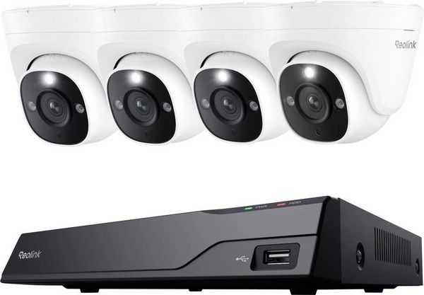 Reolink NVS8-12MD4 LAN IP-Überwachungskamera-Set 8-Kanal mit 4 Kameras 4512 x 2512 Pixel