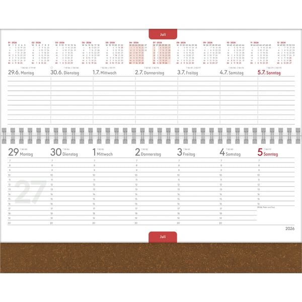 Tisch-Querkalender Nature Line Malt 2026 - Tisch-Kalender - Büro-Kalender quer 29,7x13,5 cm - 1 Woche 2 Seiten - Umwelt-Kalender - mit Hardcover
