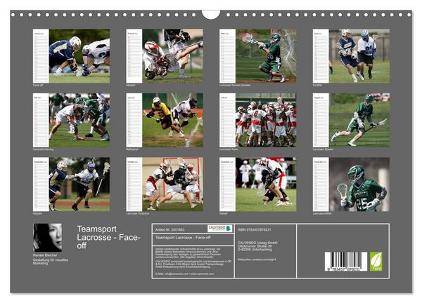 Produktbild: Teamsport Lacrosse - Face-off (Wandkalender 2026 DIN A3 quer), CALVENDO Monatskalender