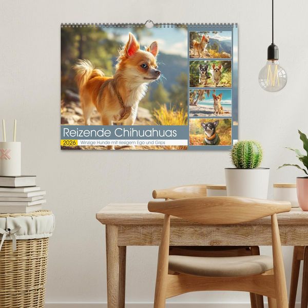 Produktbild: Reizende Chihuahuas. Winzige Hunde mit riesigem Ego und Grips (Wandkalender 2026 DIN A3 quer), CALVENDO Monatskalender