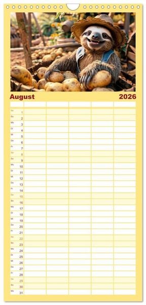 Produktbild: Familienplaner 2026 - Der tierisch lustige Bauern-Kalender mit 5 Spalten (Wandkalender, 21 x 45 cm) CALVENDO