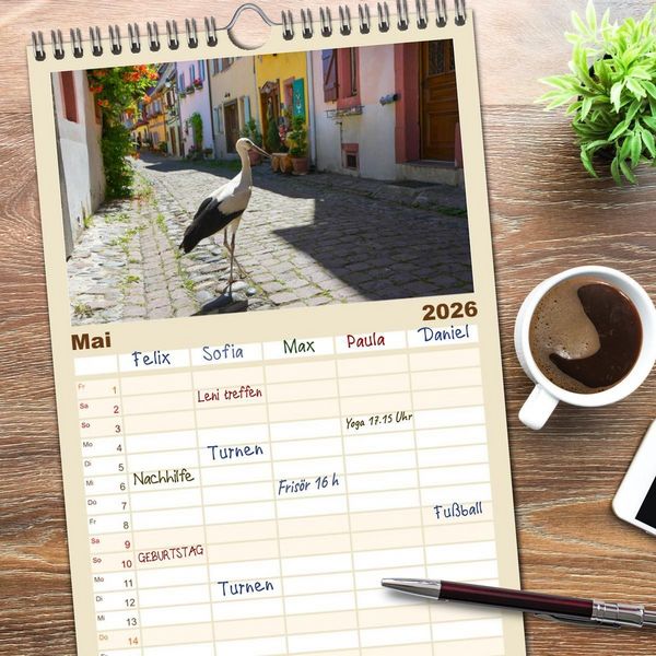 Produktbild: Familienplaner 2026 - Frankreichs idyllische D&ouml;rfer mit 5 Spalten (Wandkalender, 21 x 45 cm) CALVENDO