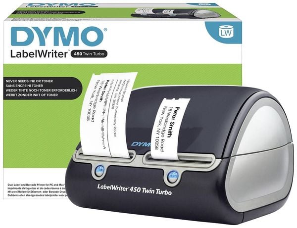 DYMO LabelWriter 450 Twin Turbo Etiketten-Drucker Thermodirekt 300 x 600 dpi Etikettenbreite (max.): 56 mm USB