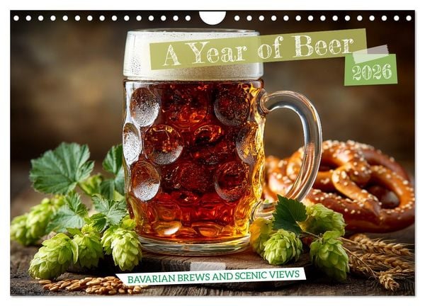 Produktbild: A Year of Beer - Bavarian Brews and Scenic Views (Wall Calendar 2026 DIN A4 landscape), CALVENDO 12 Month Wall Calendar