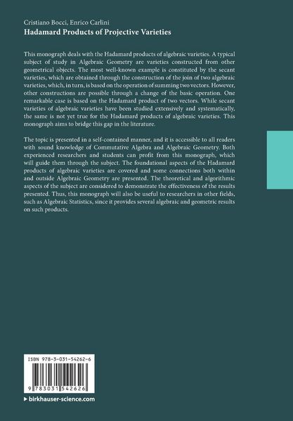 Produktbild: Hadamard Products of Projective Varieties