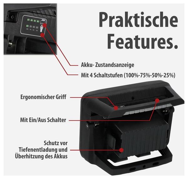 Produktbild: Brennenstuhl Multi Battery 3000 MA Akku-Baustrahler 27 W 3150 lm Tageslichtwei&szlig; 1173700007