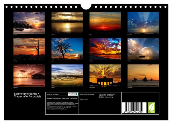 Produktbild: Sonnenunterg&auml;nge &bull; Traumhafte Farbspiele (Wandkalender 2026 DIN A4 quer), CALVENDO Monatskalender
