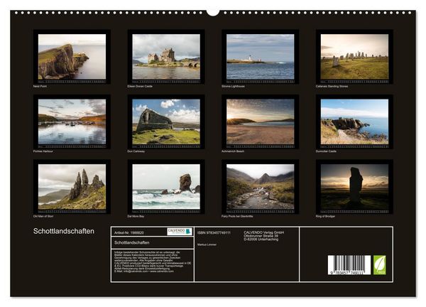 Produktbild: Schottlandschaften (hochwertiger Premium Wandkalender 2026 DIN A2 quer), Kunstdruck in Hochglanz