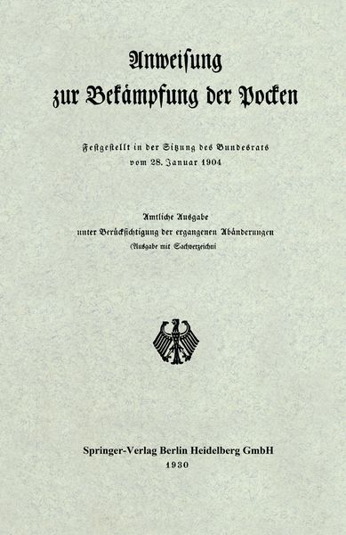 Produktbild: Anweisung zur Bek&auml;mpfung der Pocken
