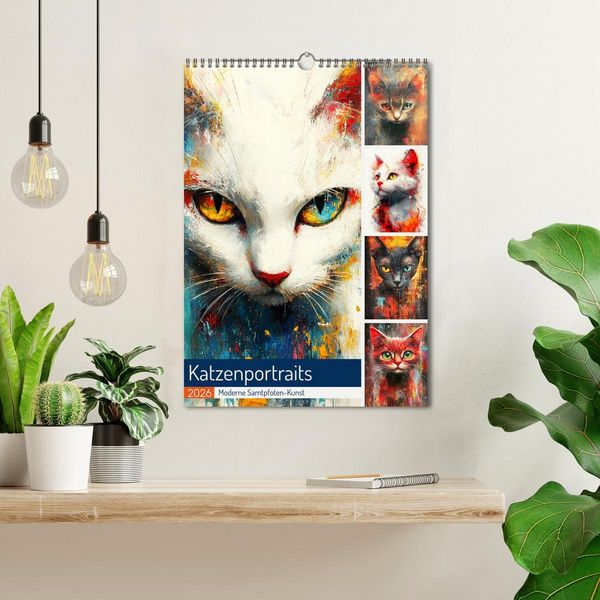 Produktbild: Katzenportraits. Moderne Samtpfoten-Kunst (Wandkalender 2026 DIN A3 hoch), CALVENDO Monatskalender