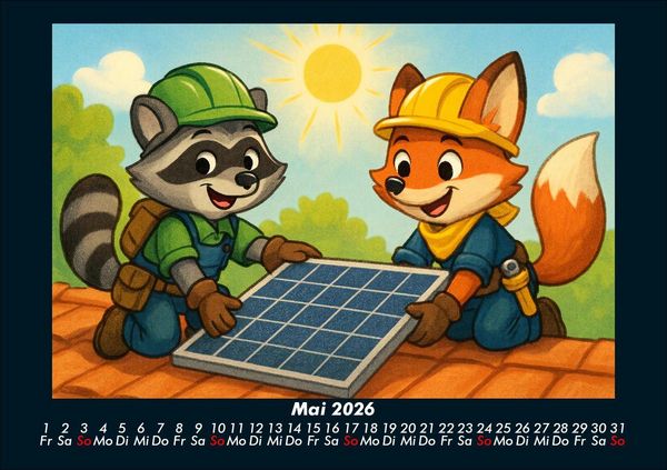 Produktbild: Rocco & Finn - Auf dem Weg zum Elektriker 2026 Fotokalender DIN A5