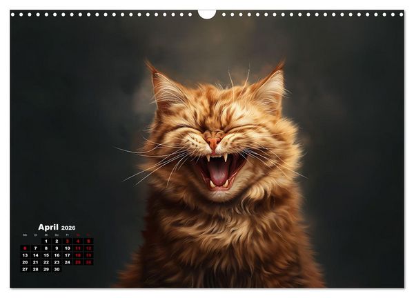 Produktbild: Auch Katzen lachen gern (Wandkalender 2026 DIN A3 quer), CALVENDO Monatskalender