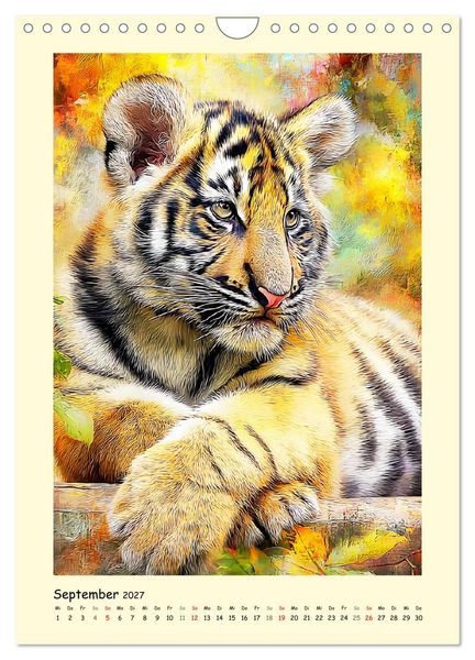 Produktbild: Raubkatzen. Moderne Paintings wilder Eleganz (Wandkalender 2027 DIN A4 hoch), CALVENDO Monatskalender
