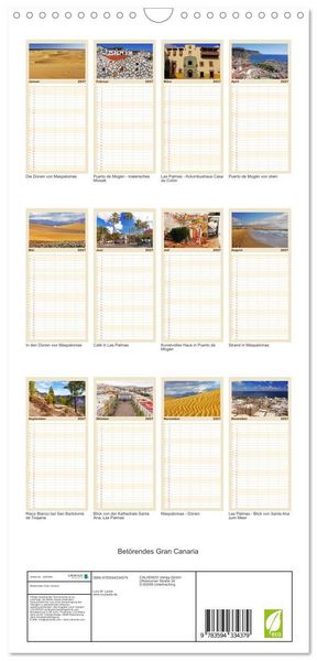 Produktbild: Familienplaner 2027 - Bet&ouml;rendes Gran Canaria mit 5 Spalten (Wandkalender, 21 x 45 cm) CALVENDO