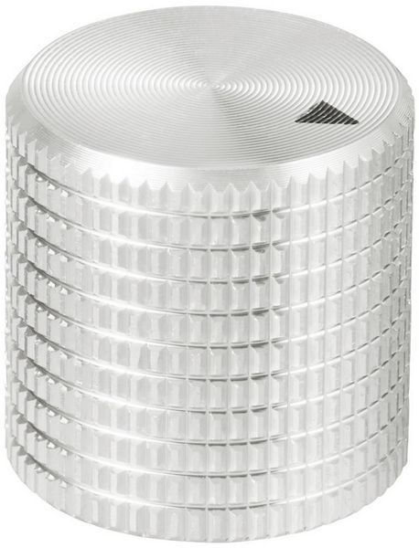 Produktbild: TRU COMPONENTS TC-11613848 Drehknopf mit Knopfmarkierung Silber (&Oslash; x H) 17 mm x 17 mm Aluminium 1 St.