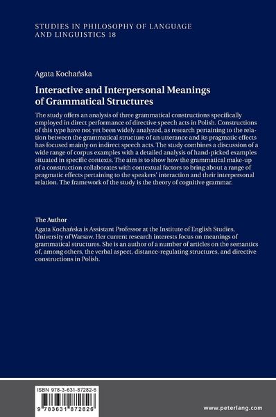 Produktbild: Interactive and Interpersonal Meanings of Grammatical Structures