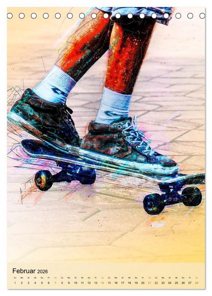 Produktbild: Skateboarding - einfach cool (Tischkalender 2026 DIN A5 hoch), CALVENDO Monatskalender
