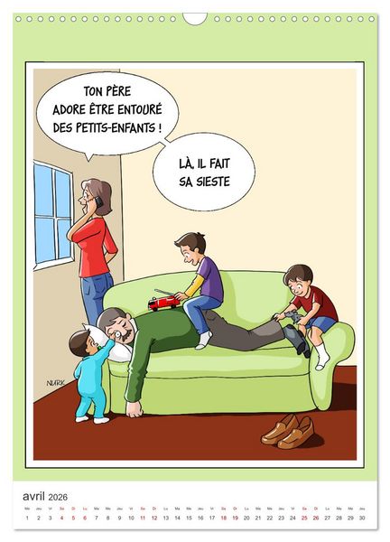 Produktbild: Les Babyboumeurs - Dessins humoristiques (Calendrier mural 2026 DIN A3 horizontal), CALVENDO calendrier mensuel