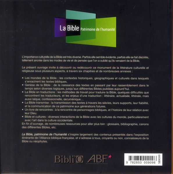 Produktbild: La Bible, patrimoine de l'humanit&eacute;