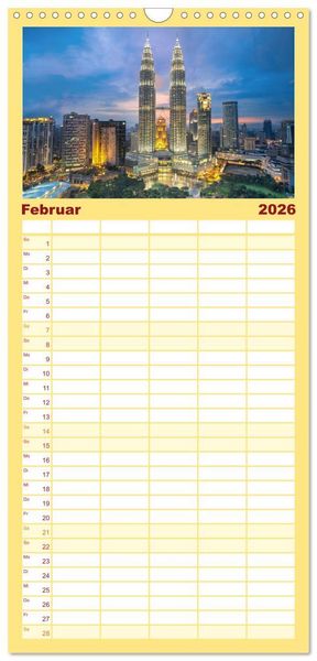 Produktbild: Familienplaner 2026 - Asien - Kontinent der Farben mit 5 Spalten (Wandkalender, 21 x 45 cm) CALVENDO