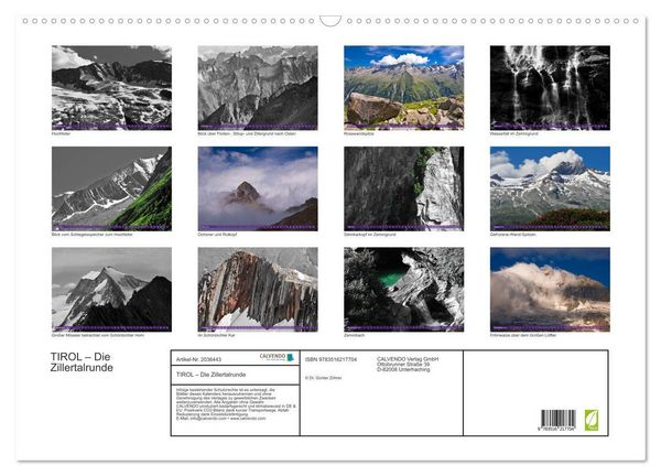 Produktbild: TIROL &ndash; Die Zillertalrunde (Wandkalender 2026 DIN A2 quer), CALVENDO Monatskalender