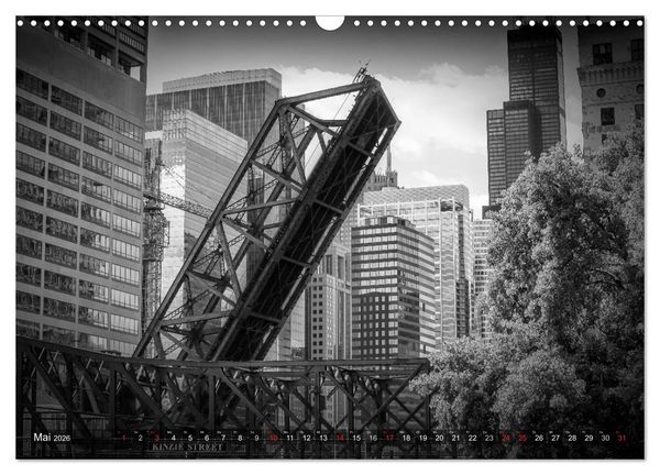 Produktbild: CHICAGO Monochrom (Wandkalender 2026 DIN A3 quer), CALVENDO Monatskalender