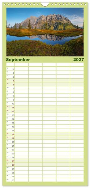 Produktbild: Familienplaner 2027 - Leidenschaft Landschaften mit 5 Spalten (Wandkalender, 21 x 45 cm) CALVENDO