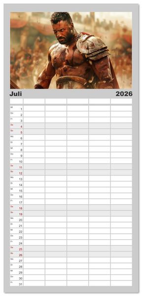 Produktbild: Familienplaner 2026 - Unbeugsame Herzen mit 5 Spalten (Wandkalender, 21 x 45 cm) CALVENDO