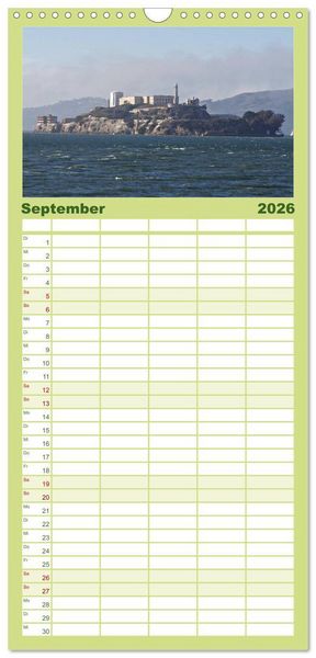 Produktbild: Familienplaner 2026 - San Francisco Westk&uuml;ste USA mit 5 Spalten (Wandkalender, 21 x 45 cm) CALVENDO